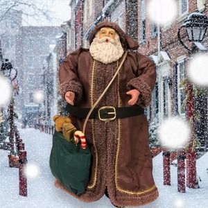 Vtg Paper Mache Robed Taiwan Rustic Old World Santa 10” Christmas decoration‎